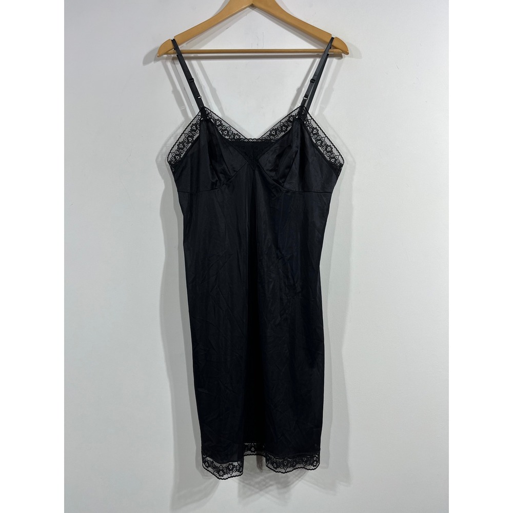 VTG 90s Vanity Fair Babydoll Lace Trim Slip Dress Coquette Fairy Grunge Medium